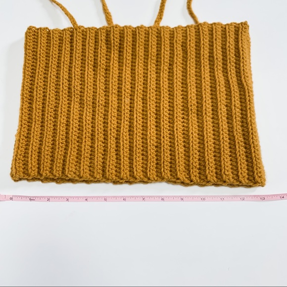 Handmade Crochet Crop Top with Tie Straps - Picture 4 of 5